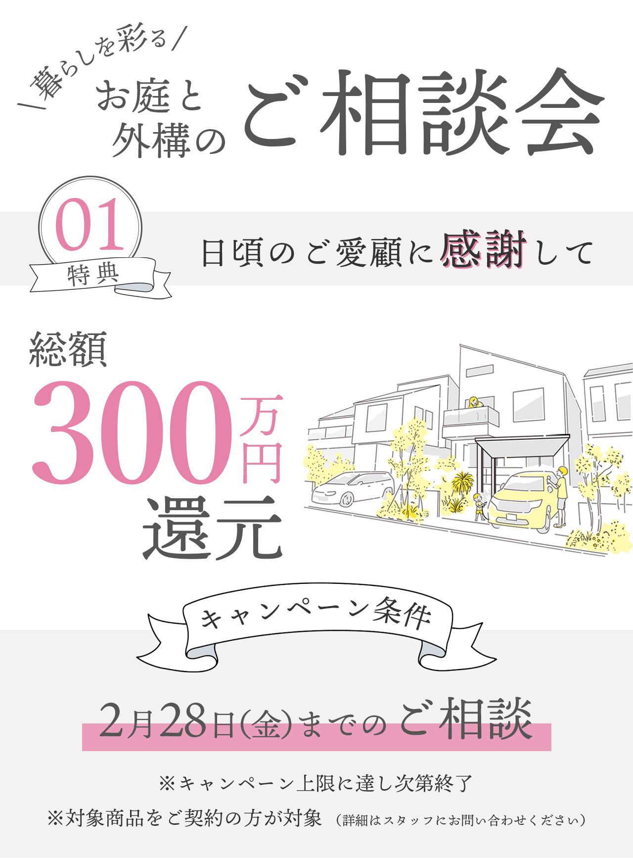 特典１　総額300万円還元