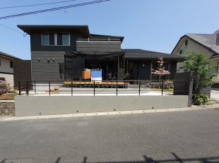 遠賀郡　スロープ工事　YKK横格子付き手摺