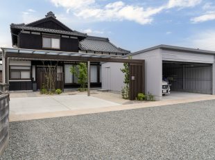 カーポート+ガレージを備えた外構改修