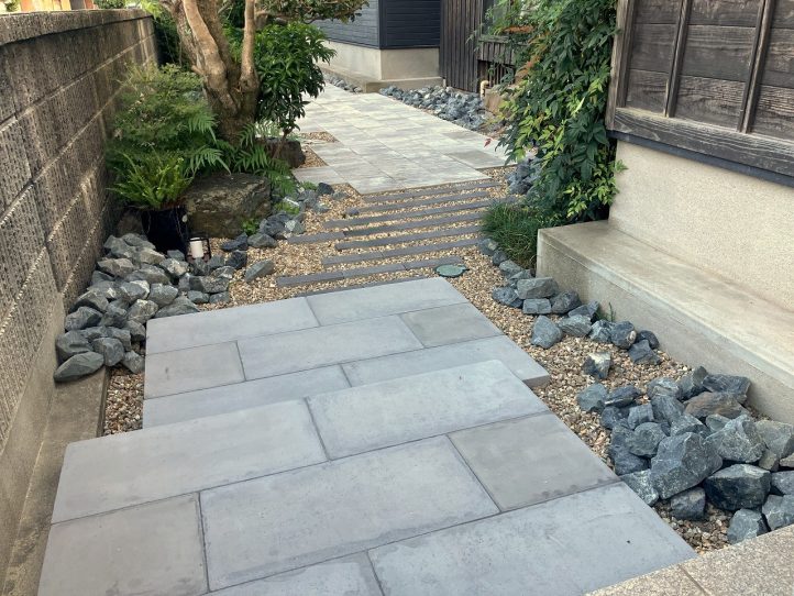 グランド工房 小倉 和モダン 和風 ガーデン 坪庭 エクレル  砂利 グリ石