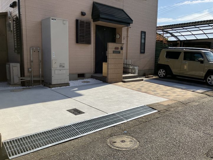 グランド工房　小倉店　外構改修　エクステリア　車庫　門塀　アプローチ　インターロッキング