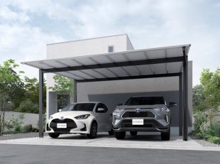 三協　カーポート　シルバーポリカ