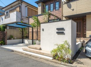 外構　リフォーム　門回り　ガーデン　横浜市　タイル　ジョリパット