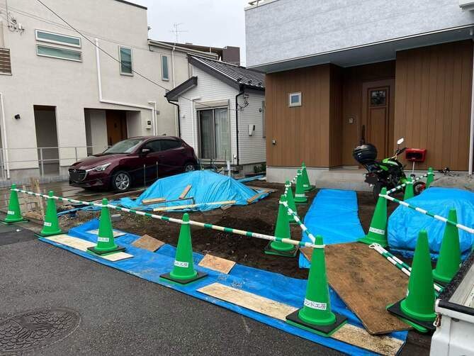 南側に広々とスペースを取った敷地状況