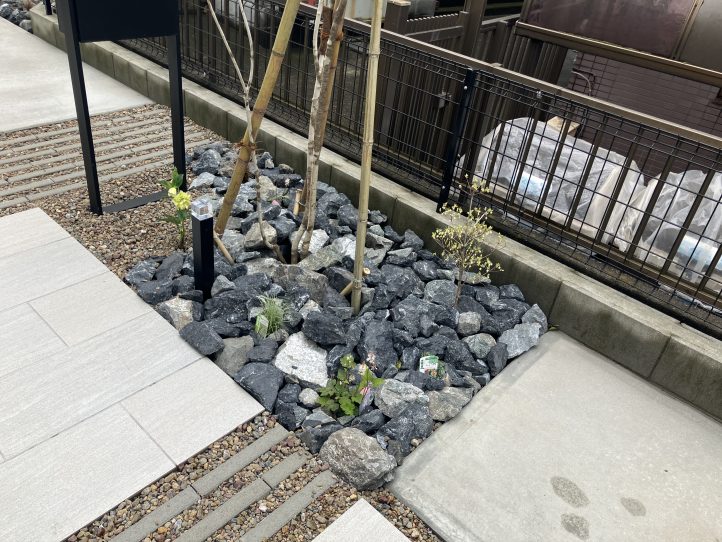 植栽　栗石