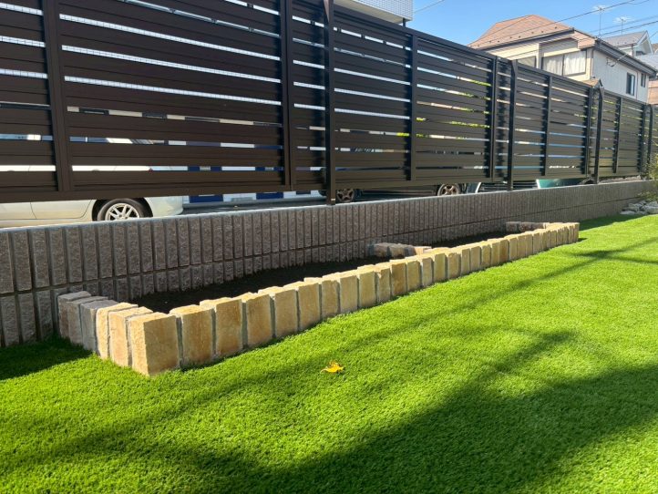 花壇　ピンコロ　小端建て　菜園
