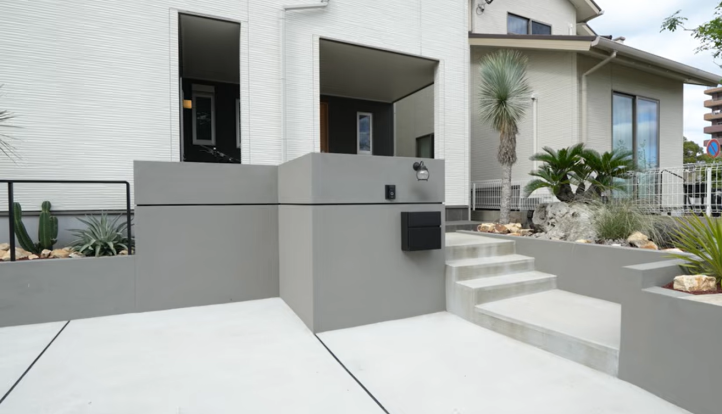 西海岸風　外構 ロックガーデン　